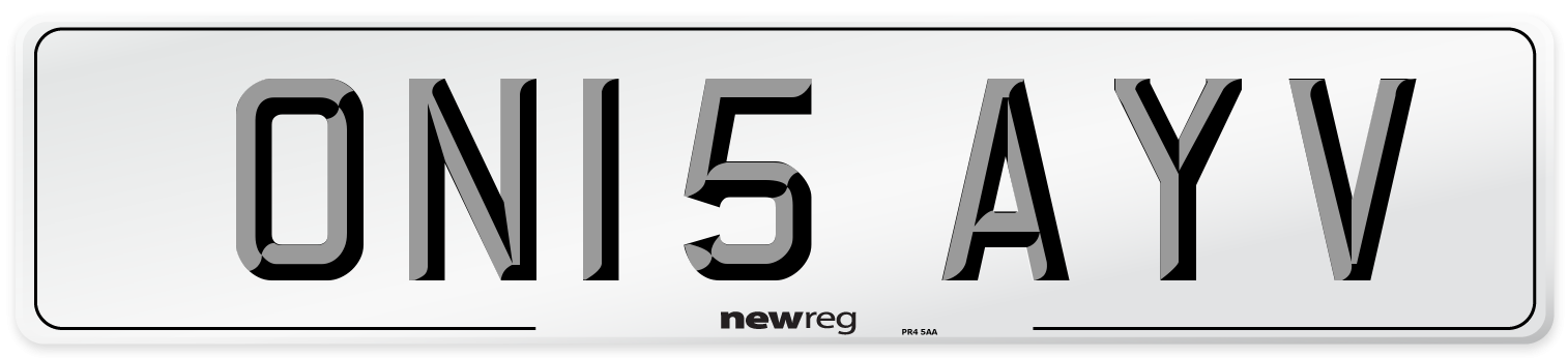 ON15 AYV Number Plate from New Reg